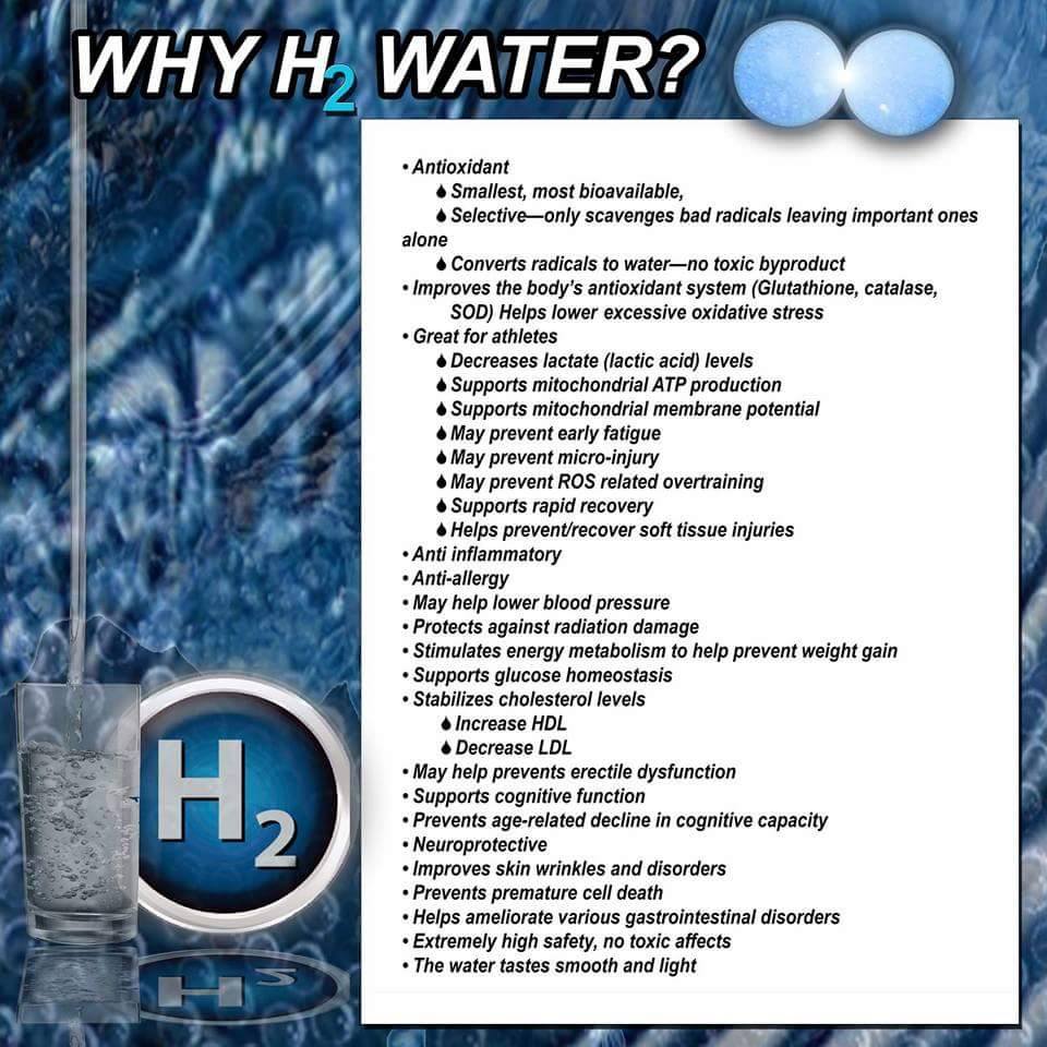 benefits of diatomic hydrogen water