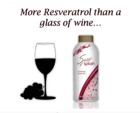 Sisel Splash contains more Resveratrol than a glass of wine