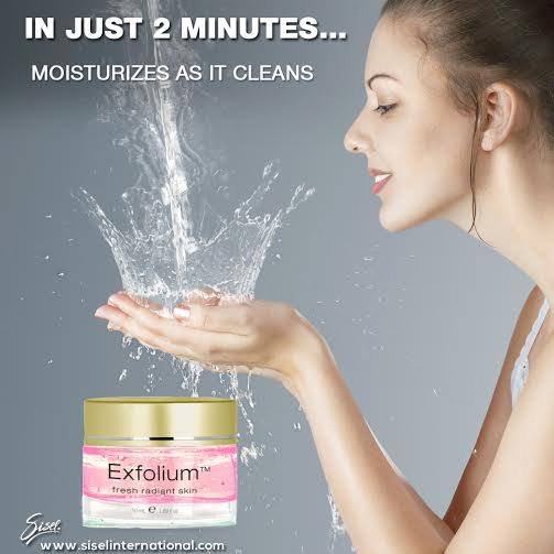 Exfolium Moisturizes as it cleans your skin in two minutes