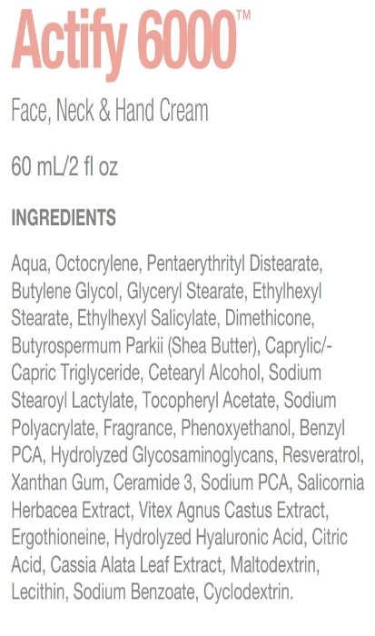 Sisel-Actify6000-Face-and-Neck-Cream-Product-Ingredients