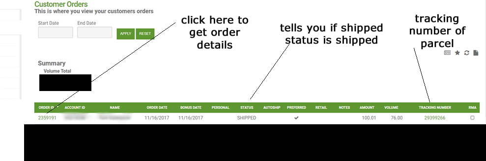 Shipping Status and Order History Step Two